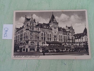 sehr alte Postkarte AK Düsseldorf Kunstverlag Kalinowski Bahnhof-Hotel Geschäfte