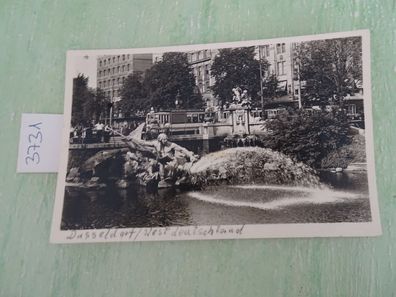 sehr alte Postkarte AK Düsseldorf Tritonengruppe Straßenbahn Dr Oetker Werbung