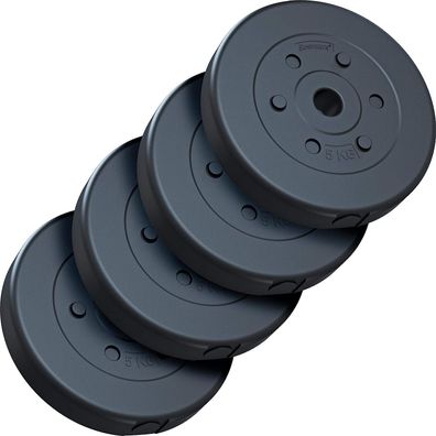 ScSPORTS® Hantelscheiben Set 20 kg Ø 30mm Kunststoff Gewichtsscheiben Gewichte