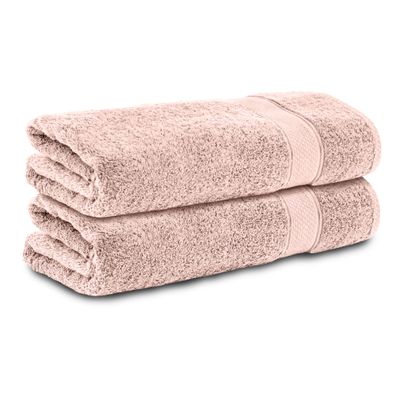 Komfortec 2er Badetücher-Set, Handtücher, 70x140 cm, 100% Baumwolle, Blütenrosa
