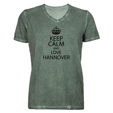 Herren T-Shirt V-Ausschnitt KEEP CALM Hannover