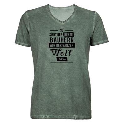 Herren T-Shirt V-Ausschnitt So sieht der beste Bauherr der Welt aus