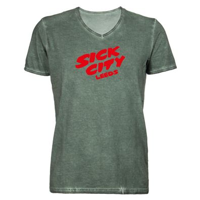 Herren T-Shirt V-Ausschnitt Sick City Leeds