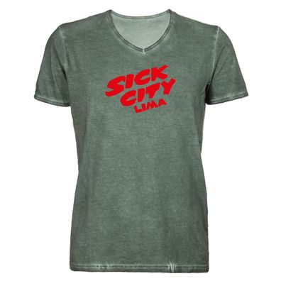 Herren T-Shirt V-Ausschnitt Sick City Lima