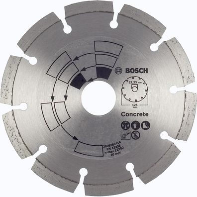 Bosch 2609256414 DIY Diamanttrennscheibe Beton Top Beton/ Granit, 125 mm, 22.23