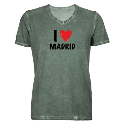 Herren T-Shirt V-Ausschnitt I love Madrid