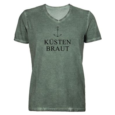 Herren T-Shirt V-Ausschnitt Küstenbraut klassisch