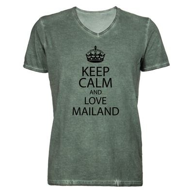Herren T-Shirt V-Ausschnitt KEEP CALM Mailand