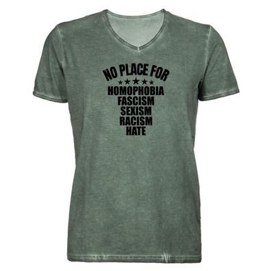 Herren T-Shirt V-Ausschnitt no place for