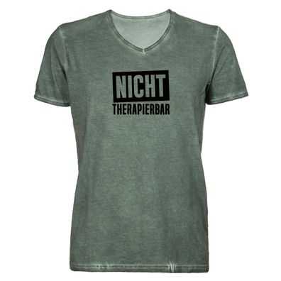 Herren T-Shirt V-Ausschnitt nicht therapierbar