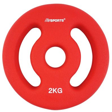 ScSPORTS® Hantelscheiben Set 2x2kg 30mm Neopren Gewichtsscheiben Gewichte Hantel