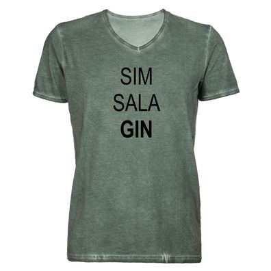 Herren T-Shirt V-Ausschnitt Sim Sala Gin
