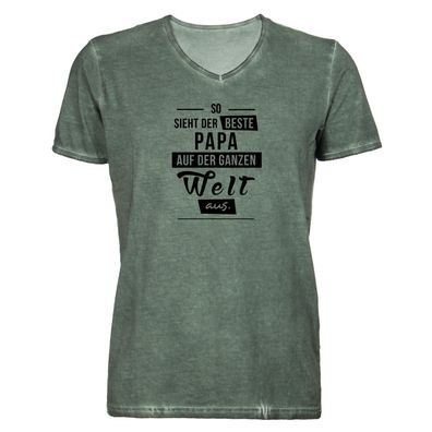 Herren T-Shirt V-Ausschnitt so sieht der beste Papa der Welt aus