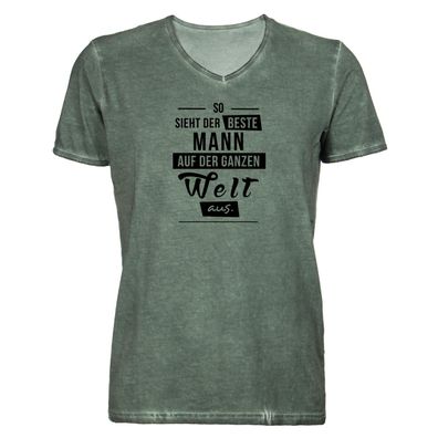 Herren T-Shirt V-Ausschnitt so sieht der beste Mann auf der Welt aus