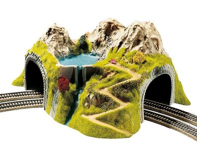 NOCH 05180 Ecktunnel 2-gleisig, gebogen, 43 x 41 cm