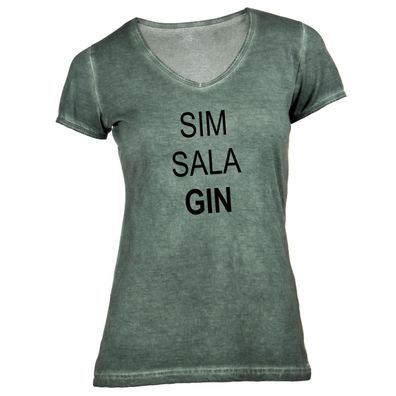 Damen T-Shirt V-Ausschnitt Sim Sala Gin