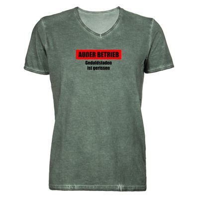 Herren T-Shirt V-Ausschnitt Außer Betrieb - Geduldsfaden ist gerissen