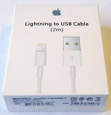 Blister Apple MD819 ZM/ A Lightning Ladekabel 2m, iPhone 14 13 12 11 / iPad