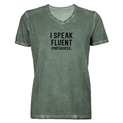 Herren T-Shirt V-Ausschnitt I speak fluent portugues