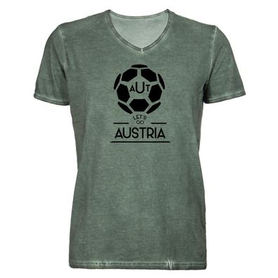 Herren T-Shirt V-Ausschnitt Football Austria