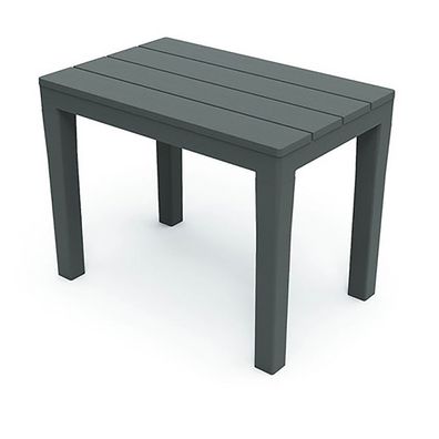 Mojawo® Sitzbank Beistelltisch 60x38x45cm Anthrazit Kunststoff mit Holzprägung