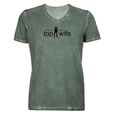 Herren T-Shirt V-Ausschnitt Germanys next top Wife