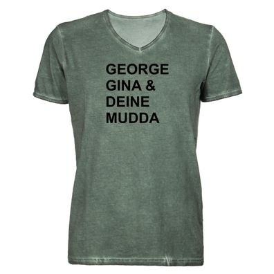 Herren T-Shirt V-Ausschnitt George Gina und Deine Mudda