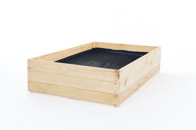 Gemüsegartenbox - Zuchtbox - 120x100x27 cm - Holz - mit Bodenplane
