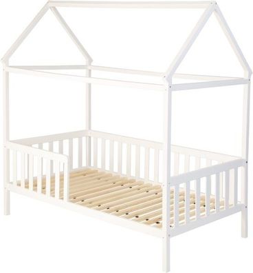 Hausbetthütte| Kinderbett| Holz | mit Zaun | 160x80cm