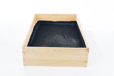 Gemüsegartenbox - Zuchtbox - 120x80x27 cm - Holz - mit Bodenplane
