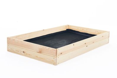 Gemüsegartenbox - Zuchtbox - 120x80x18 cm - Holz - mit Bodenplane