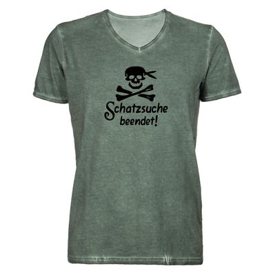 Herren T-Shirt V-Ausschnitt JGA - Schatzsuche beendet