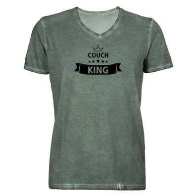 Herren T-Shirt V-Ausschnitt Couch King