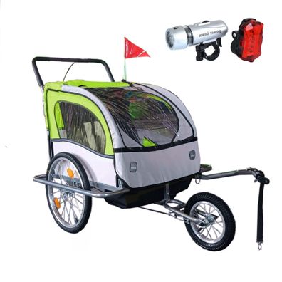 Fahrradanhänger Kind - Fahrradanhänger - mit Stoßdämpfer - Limettengrün