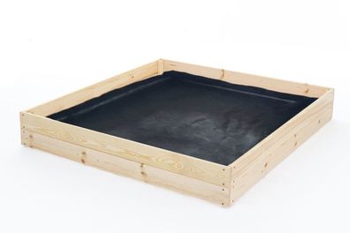 Gemüsegartenbox - Zuchtbox - 120x100x18 cm - Holz - mit Bodenplane