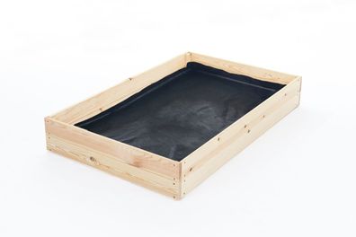 Gemüsegartenbox - Zuchtbox - 140x120x18 cm - Holz - mit Bodenplane