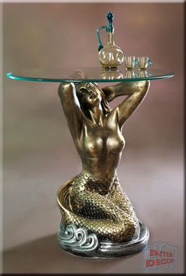 Beistelltisch Glastisch Tisch Meerjungfrau Telefontisch Kaffeetisch Glas