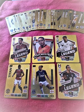 10 Stück vergoldete Welt Fussball Legenden Karten Metall Optik(FL1022)