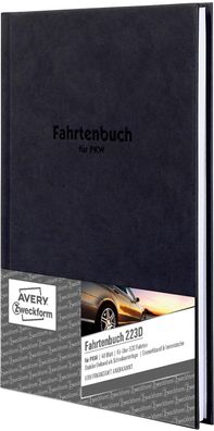 AVERY Zweckform 223D Fahrtenbuch (für PKW, Hardcover vom Finanzamt anerkannt, A5, ...