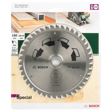 Bosch Kreissägeblatt Special 160 x 20/16 x 2,5mm 42Z Handkreissägen 2609256887