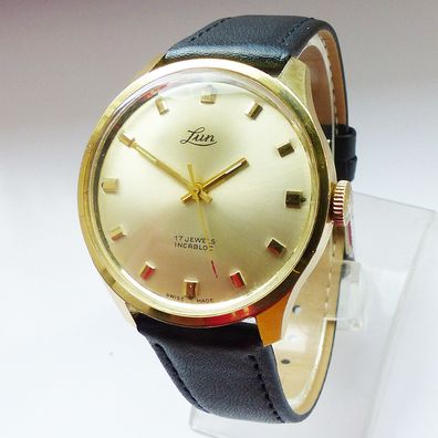 Schöne LUN SA Swiss Classic 17Jewels Herren Vintage Armbanduhr Top Zustand