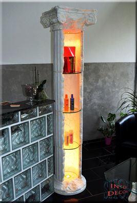 Vitrine Regal Säulenregal Säulenvitrine Säule Bar Griechische Rundregal 207cm