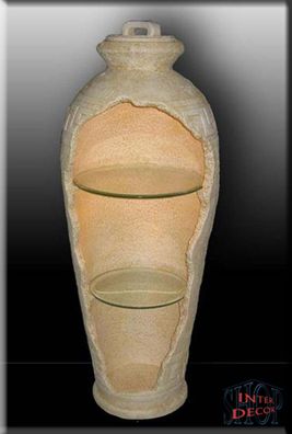 Vitrine Bar Regal Amphore Eckvitrine Rundregal Griechische Vase Kunstharz 156 cm