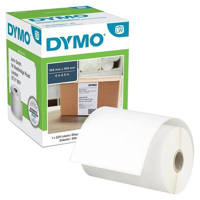DYMO Endlosetikettenrolle für Etikettendrucker S0904980 weiß, 104,0 x 159,0 mm, ...