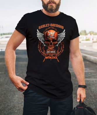 Harley Davidson logo T-Shirt, Metallica Motorcycle Harley tshirt Herren shirt