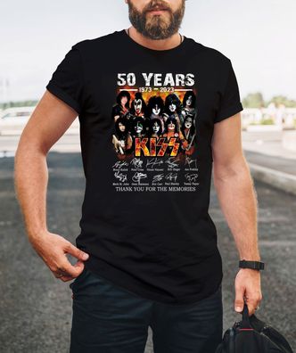 Kiss 50th Anniversary 1973-2023 Thank You For The Memories Shirt, Herren T-shirt