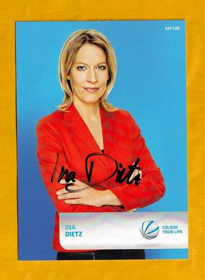 Ina Dietz (SAT1-Fernsehmoderatorin ) - persönlich signierte Autogrammkarte