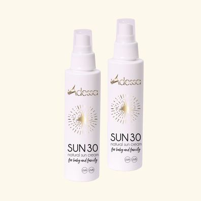 Adessa SUN 30 natural sun cream, for baby and family, 2 x 125 ml