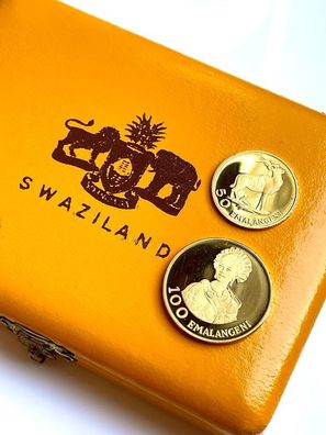 Swaziland 1975 Sovereign Set - 50 und 100 Emalangeni Gold Proof