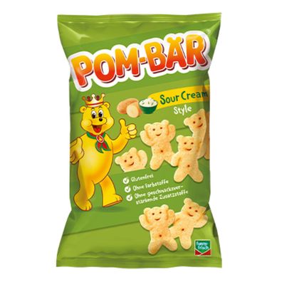 Pom Bär Sour Cream Style knusprige milde Kartoffelsnacks 75g